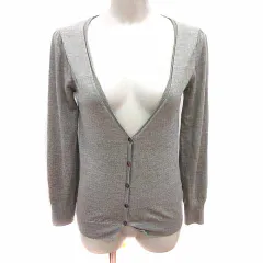 スピック&スパン Spick&Span カーディガン ニット Vネック 長袖 ウール グレー /YK