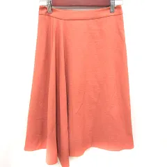 スピック&スパン Spick&Span スカート フレア ロング 麻混 リネン混 36 オレンジ /RT