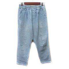 全日本婦人子供服工業組合連合会 テーパードパンツ ソフトデニム L 水色 /YI ●RY