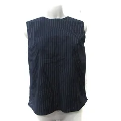 ロペピクニック ROPE Picnic シャツ ブラウス ストライプ ノースリーブ 38 M 紺 ネイビー /YI