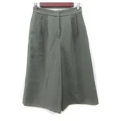 ナチュラルビューティーベーシック NATURAL BEAUTY BASIC ガウチョパンツ XS 緑 カーキ /YI