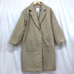 LEPSIM 撥水ナイロン 中綿チェスターコート スナップボタン エコダウンジャケット オーバーサイズ ロングコート ベージュ FREE