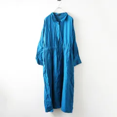 大きいサイズ インディヴィ INDIVI 洗える／2WAY ワッシャー素材シャツ羽織りワンピース ｜ブルー トップス 【2400014637465】