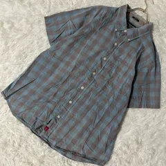 Abercrombie & Fitch チェック柄シャツ くすみブルー L 羽織り