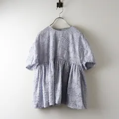 美品 2024SS トゥモローランド ボールジー Ballsey マーガレットカットジャカード ウエストギャザーブラウス 36 グレー┃【2400014646924】