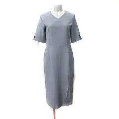 ラナン Ranan ワンピース ロング 半袖 M グレー /YI