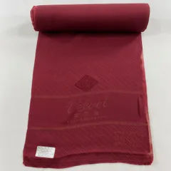 反物 優品 羽尺 羽織 和装コート ビロード 菱 斜縞 えんじ色 正絹 【中古】