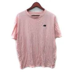 ニューバランス NEW BALANCE Tシャツ カットソー 半袖 刺繍 4 L ピンク /YI ●RY