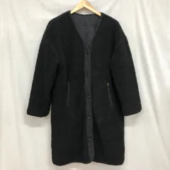 アルファインダストリーズ レディース リバーシブル ノーカラーボアライナーコート リップストップナイロン 中綿入りキルティングコート キルティングジャケット ブラック M-L相当