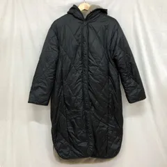 HUG.U 極暖 リバーシブル エコファー×中綿キルト フード付きキルティングコート フルジップ ファーコート キルティングジャケット FREE ブラック/グレージュ