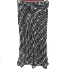 ストロベリーフィールズ STRAWBERRY-FIELDS スカート フレア ロング ドット 2 黒 ブラック 白 ホワイト /RT