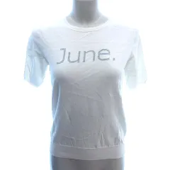 B&Y ユナイテッドアローズ BEAUTY&YOUTH ビューティー&ユース ニット カットソー ラウンドネック ロゴ 半袖 白 ホワイト /AU