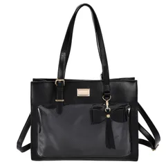 [ハルジオ] 痛バッグ トート 痛バ ショルダー 推し活バッグ トートバッグ ショルダーバッグ ハンドバッグ 2WAY 痛バック 可愛い 高級 いたばっく いたば 推し活 グッズ ぬいぐるみ 鞄 リボン 黒 白 ピンク 水色 人気 おしゃれ かわ [ブラック]