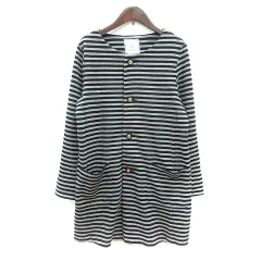 ロペピクニック ROPE Picnic カーディガン ロング ボーダー 38 M グレー /MN