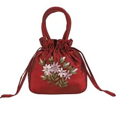 [ハルジオ] 巾着バッグ 浴衣 バッグ 巾着 浴衣バック レディース ハンドバッグ 巾着ポーチ 巾着袋 ポーチ 小さめ ミニ 浴衣用 バック 鞄 かばん カバン おしゃれ かわいい お洒落 可愛い ドレス 和装 袴 着物 和服 人気 (レッド) [レッド]