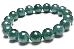 【１点物】グアテマラ産◇希少マンサーノ翡翠 ブルージェダイト 青翡翠　11.5mm　ブレスレット パワーストーン 天然石 _MC1219