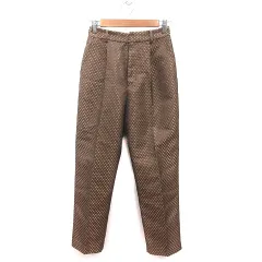 ビーミングバイビームス B:MING LIFE STORE by BEAMS テーパードパンツ 総柄 S 茶 ブラウン 金色 ゴールドカラー /MS