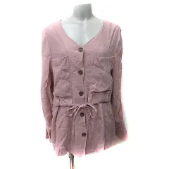 ヘザー Heather シャツ ブラウス 長袖 F ピンク /YI