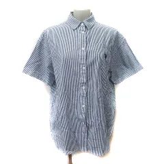 ユーエスポロアッスン U.S.POLO ASSN.シャツ ブラウス ストライプ 半袖 F 黒 ブラック 白 ホワイト /YI