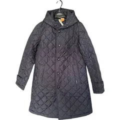 Z1623  THE SMOCK SHOP  キルティングジャケット ジャンパー スモックショップ キルティングロングコート Mサイズ ネイビー レディース 濃紺 パーカー フード