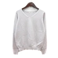 テチチ Te chichi ニット セーター Vネック 長袖 ラメ M 白 オフホワイト /MN