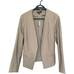 Z1623 セオリー theory ノーカラージャケット ベージュ カーキ グレージュ レディース2 麻コン 長袖