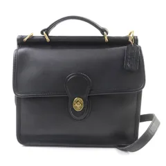 美品★COACH コーチ ヴィンテージ 9927 オールドコーチ チャーム付 ターンロック レザー 2way ショルダー・ ハンドバッグ ブラック レディース