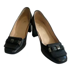 Z1607DIANA ダイアナ パンプス リボン ブラック レディース 21 1/2