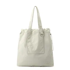 [ハルジオ] トートバッグ 大きめ レディース a3 推し活バッグ 軽い 軽量 大容量 トート デイバッグ 推し活 旅行 通勤 通学 スポーツ ホビー うちわ ナイロン バック 肩掛け おしゃれ かわいい 鞄 シンプル 無地 人気 トレンド (ホ [ホワイト]