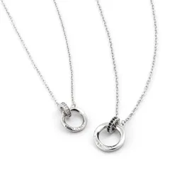 [ハルジオ] 2点セット ペアネックレス ペア ネックレス レディース メンズ カップル お揃い 大人向け 細め 人気 チェーン 細い アクセサリー ジュエリー ペンダント シルバー おしゃれ お洒落 シンプル 普段使い 大人 プレゼント 