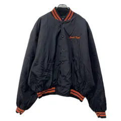 USA製 Birdie JACKETS スタジアムジャケット 3X ブラック オレンジ スナップボタン バックプリント スポーティー 刺繍ロゴ 春物 a711-6142