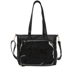 [ハルジオ] 痛バッグ ショルダー 痛バ トート 推し活バッグ ショルダーバッグ トートバッグ ハンドバッグ 2WAY 痛バック 可愛い いたばっく いたば 推し活 グッズ ぬいぐるみ 鞄 黒 白 紺 緑 紫 人気 シート 付属 おしゃれ かわい [ブラック]