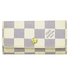 本物 ルイヴィトン LOUIS VUITTON LV ミュルティクレ 4 ダミエ アズール キーケース 4連 ホワイト グレー N60020 ビトン 雑貨小物 中古 【フォロー割】