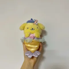 タグ付き サンリオ ポムポムプリン 夏 限定モデル マーメイド マスコット ぬいぐるみ