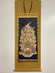 美品 掛け軸 雅鳳作 紺紙 阿弥陀三尊両大師 共箱 仏教美術 仏画 年中掛け 2025年最新】仏画の人気アイテム - メルカリ