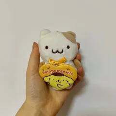 サンリオ マフィン ポムポムプリン ハート バッジ マスコット ぬいぐるみ キーホルダー
