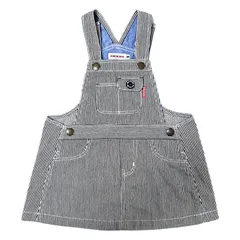 【TK】MIKI HOUSE ミキハウス  ストライプ柄 デニム オーバーオールスカート 子供服 サイズM/80~90cm