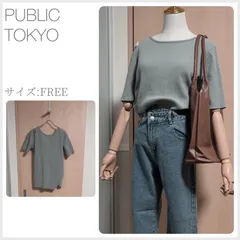 ほぼ新品 PUBLIC TOKYO バックレースアップカットソー FREEサイズ グリーン 春夏 shopHappiness (3327のサムネイル