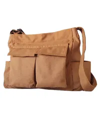 [レンロック] ショルダー トートバッグ キャンバスバッグ ファスナー付き 大容量 肩掛け 斜めがけ 帆布バッグ たすき掛け 軽量 大きめ おしゃれ (ブラウン) [ブラウン]