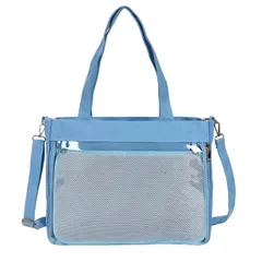 [ハルジオ] 痛バッグ A4 痛バ ショルダー トート 2way 痛バック ショルダーバッグ トートバッグ 推し活バッグ 大きめ 透明 バック いたば かわいい おしゃれ 推し活 ぬい 鞄 かばん 黒 白 紺 水色 ピンク 黄色 紫 シート  [ライトブルー]