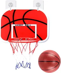 I'm so happy ミニバスケットゴール 壁掛け バスケゴール 室内 子供 ドア掛け エアポンプセット 6歳以上 (ブラウン,  ブラウン40cm)