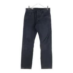 Levi's (リーバイス) 501 レザーパッチ ボタンフライ ストレートデニムパンツ インディゴブラック PC9-0022U-0000