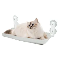 ノーブランド品猫ちゃん用ハンモックペットベッド窓固定強力吸盤折り畳みカバー交換耐久性オールシーズン安定感 