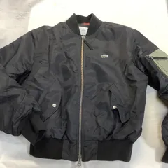 LACOSTE   L!VE   バックワニロゴパッチ付きMA-1 ジャッケット　M     ユニセックス　ブラック　D311