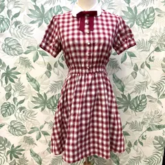 GR1048 Ank Rouge ギンガムチェック ワンピース M レッド