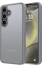 Aunote Galaxy S25/S24 ケース マット半透明 米軍MIL規格 耐衝撃 耐久性 ワイヤレス充電 黄ばみなし 指紋防止 軽量 スマホケース ギャラクシーS25/ギャラクシーS24 ケース カバー グレー