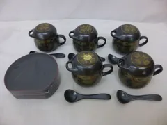 【未使用品】茶碗蒸し碗　バラエティーカップ　スプーン付き　5客