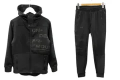 アンダーアーマー UNDER ARMOUR  UA HYBRID KNIT JACKET PANT UAハイブリッド ニットジャケット パンツ セットアップ M 黒 ブラック パーカー ボトムス 上下セット