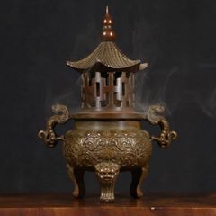 時代 花鳥 透 六角灯籠□吊灯篭古燈籠寺院古民芸仏教美術 - メルカリ