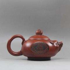 中国 紫砂 朱泥 神獣彫 急須 茶壷 在銘 C R5513 - メルカリ